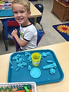 Brett Forming Letters with Play-doh 2016